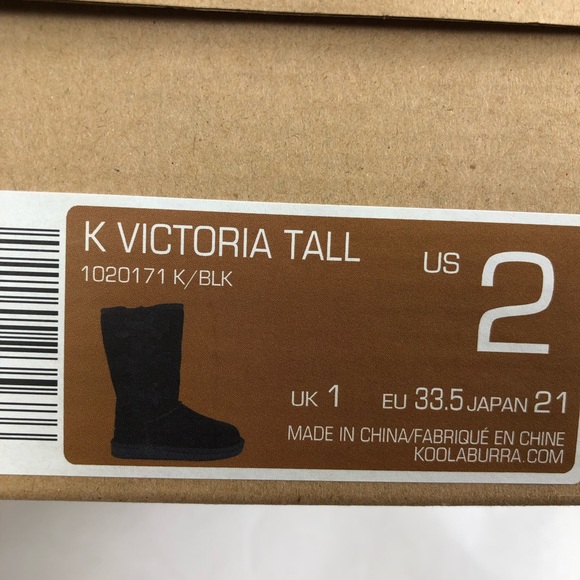 Kookaburra By UGG Victoria Tall Black Kids Boots - Picture 8 of 9